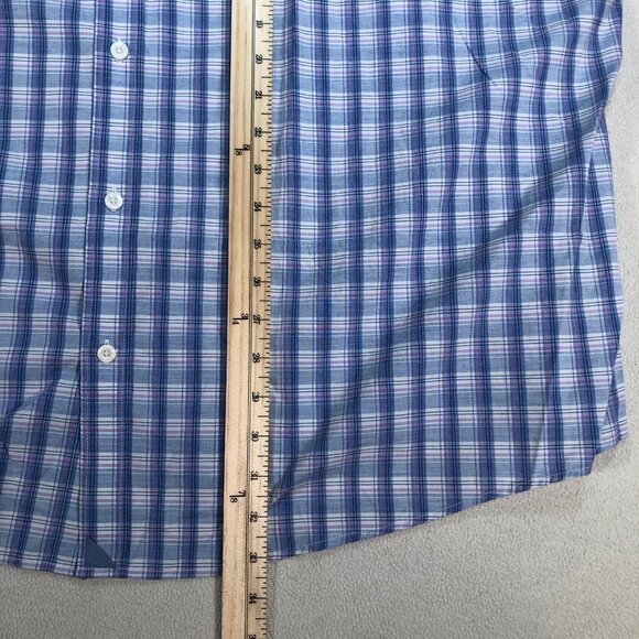 UNTUCKit Shirt Men's 3XLC Blue Bonneville Plaid Regular Fit Pocket Cotton‎ NEW - Picture 9 of 13